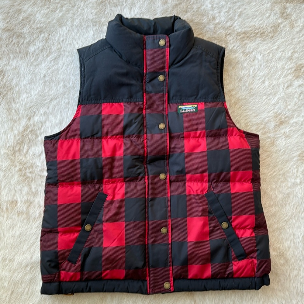 L.L. Bean Plaid Down Vest